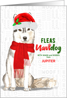 From the Dog Christmas Siberian Husky Fleas NaviDOG Custom card