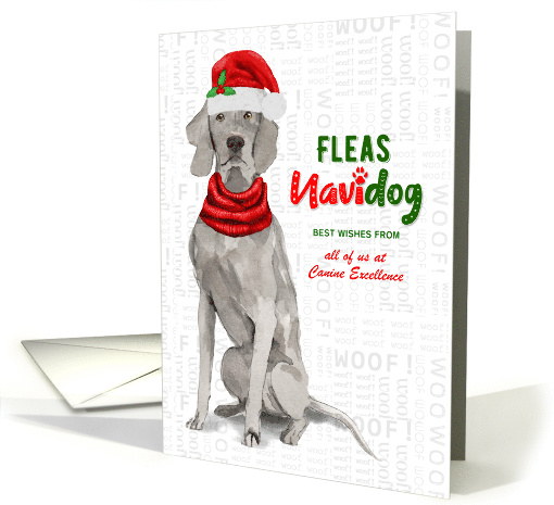 Business Weimaraner Fleas Navidog Christmas Dog Custom card (1692354)