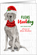 Business Weimaraner Fleas Navidog Christmas Dog Custom card