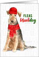 Funny Christmas Welsh Terrier Fleas NaviDOG Pet Lover Holiday card