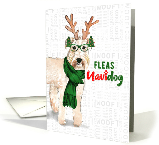 Funny Christmas Wheaten Terrier Fleas NaviDOG Pet Lover Holiday card