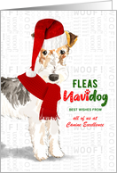 Business Wire Haired Fox Terrier Funny Christmas Dog Custom card