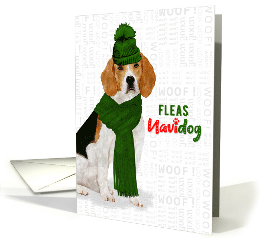Funny Christmas Beagle Fleas NaviDOG Pet Lover Holiday card (1693050)