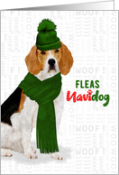 Funny Christmas Beagle Fleas NaviDOG Pet Lover Holiday card