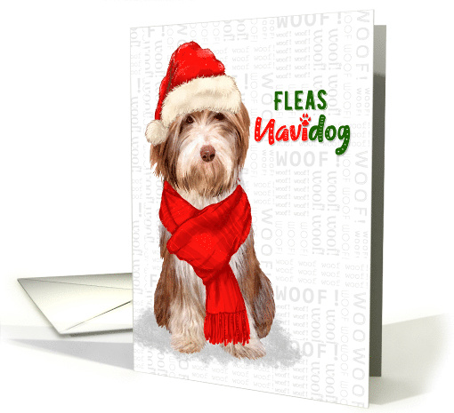 Funny Christmas Sheepdog Fleas NaviDOG Pet Lover Holiday card