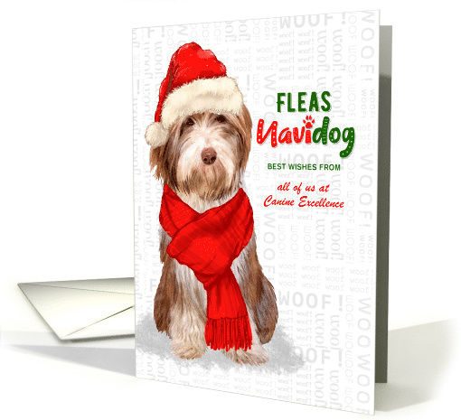 Business Sheepdog Fleas Navidog Christmas Dog Custom card (1693106)