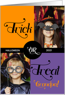 for Grandpa Trick or Treat Cute Halloween Two Photos card