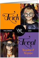for Grandparents Trick or Treat Cute Halloween Two Photos card