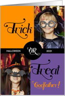 for Godfather Trick or Treat Cute Halloween Two Photos card