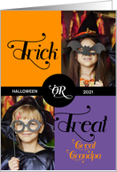 for Great Grandpa Trick or Treat Cute Halloween Two Photos card