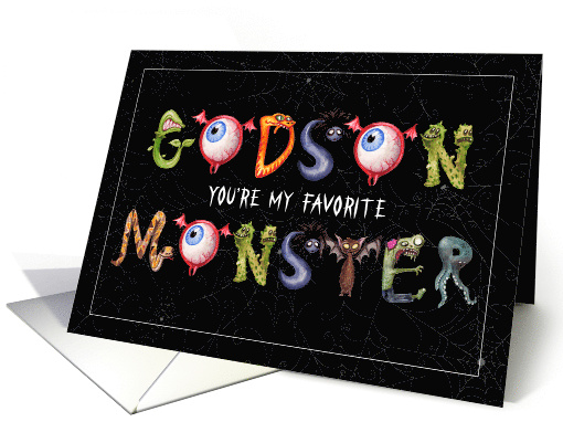 Godson Favorite Monster Funny Halloween Typography card (1694246)