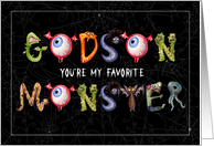 Godson Favorite Monster Funny Halloween Typography card