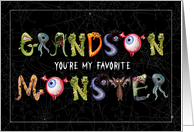 Grandson Favorite Monster Funny Halloween Typography card