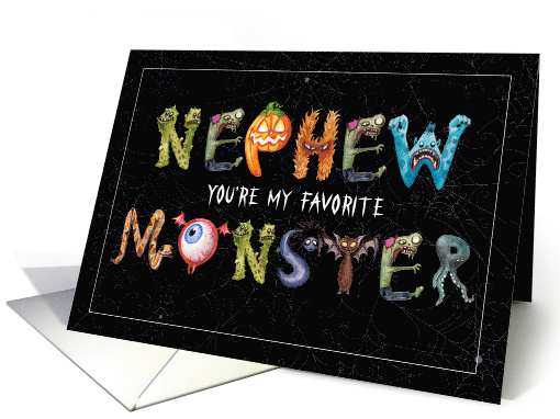Nephew Favorite Monster Funny Halloween Typography card (1694454)