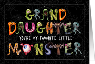 Granddaughter Favorite Monster Funny Halloween Typography card
