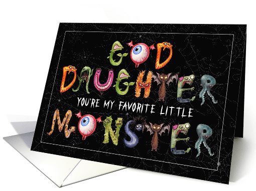 Goddaughter Favorite Monster Funny Halloween Typography card (1694838)