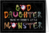 Goddaughter Favorite Monster Funny Halloween Typography card
