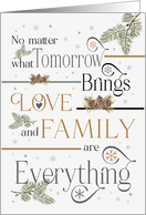 Christmas Love and Family Are Everything Holiday Pines card