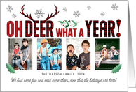 Oh DEER What a Year Fun Christmas Tartan 4 Photos card