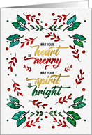 Christmas Merry and Bright Botanicals with Faux Gold Leaf card