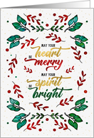 Christian Christmas Merry and Bright Botanicals with Faux Gold Leaf card