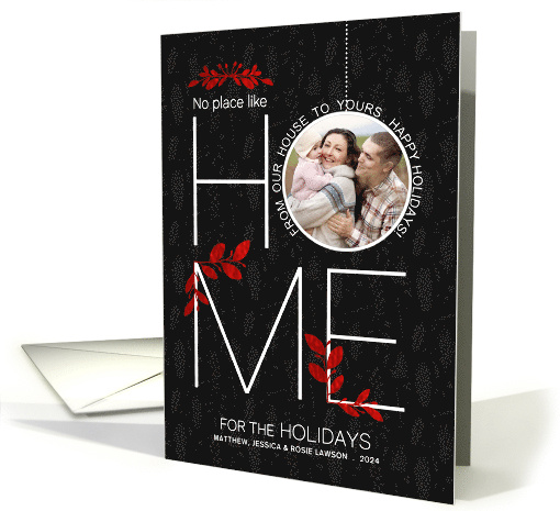 From Our House to Yours Red and Black Christmas Photo card (1703520)