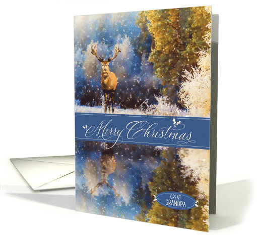 for Great Grandpa Christmas Woodland Deer in the Snow card (1707300)
