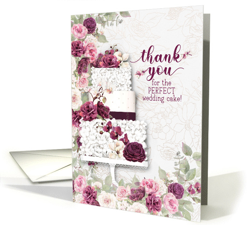 Wedding Cake Baker Thank You with Plum Ranunculus card (1711628)