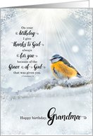 Grandma’s Birthday 1 Corinthians 1 Verse 4 Winter Bird card