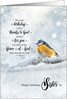 Sister’s Birthday 1 Corinthians 1 Verse 4 Winter Bird card