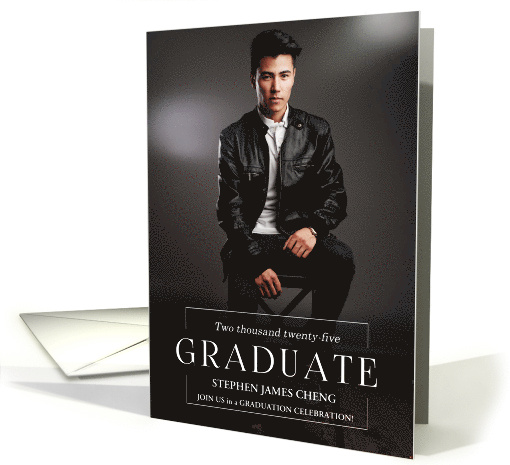 Graduation Party Invitation Simple Elegance Vertical Photo 2025 card