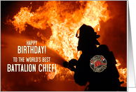 Fire Battalion Chief Birthday Firefighter in Action card