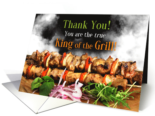 Host Thank You King of the Grill BBQ Theme card (1726610)