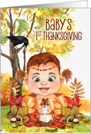Baby GIRL’S 1st Thanksgiving with Forest Friends card