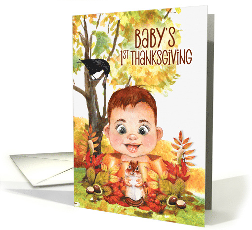 Baby BOY'S 1st Thanksgiving with Forest Friends card (1726632)