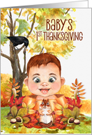 Baby BOY’S 1st Thanksgiving with Forest Friends card
