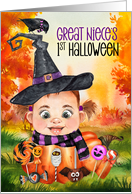 Great Niece’s First Halloween Witch with Pumpkin card