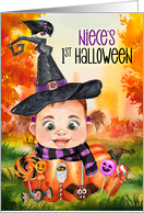 Niece’s First Halloween Witch with Pumpkin card