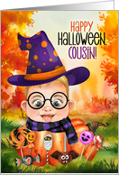 Male Cousin Little Wizard Boy Pumpkin for Halloween card