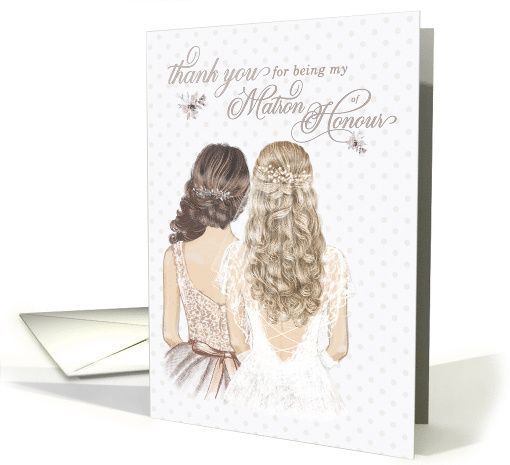 Thank You Matron of Honour Formal Taupe and White card (1728152)
