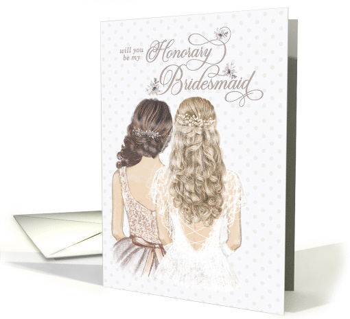 Honorary Bridesmaid Request Formal Taupe and Winter White card