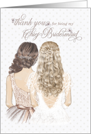 Chief Bridesmaid Thank You Formal Taupe and Winter White card