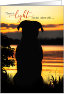 Hope Encouragement Dog Silhouette at a Sunset Lake card