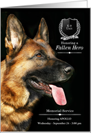 Memorial Service for Police K9 Officer German Shepherd on Black card