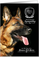 Military Working Dog Sympathy German Shepherd on Black card