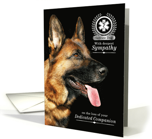 Service Dog Sympathy German Shepherd on Black card (1729384)