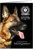Service Dog Sympathy German Shepherd on Black card