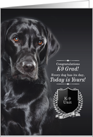 K9 Police Dog Graduate with a Black Labrador Retriever card
