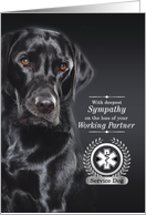 Sympathy Loss of a Service Dog Black Labrador Retriever card