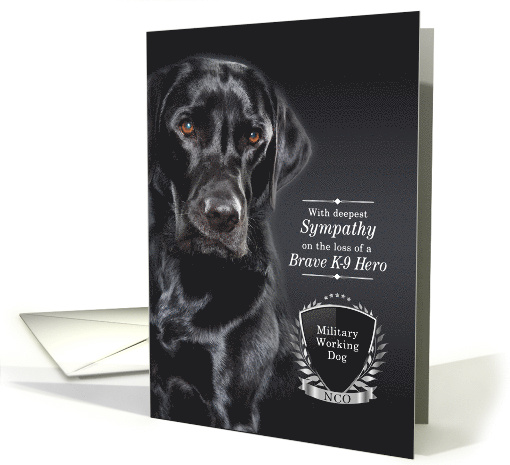 Military Working Dog Sympathy Black Labrador Retriever card (1729620)